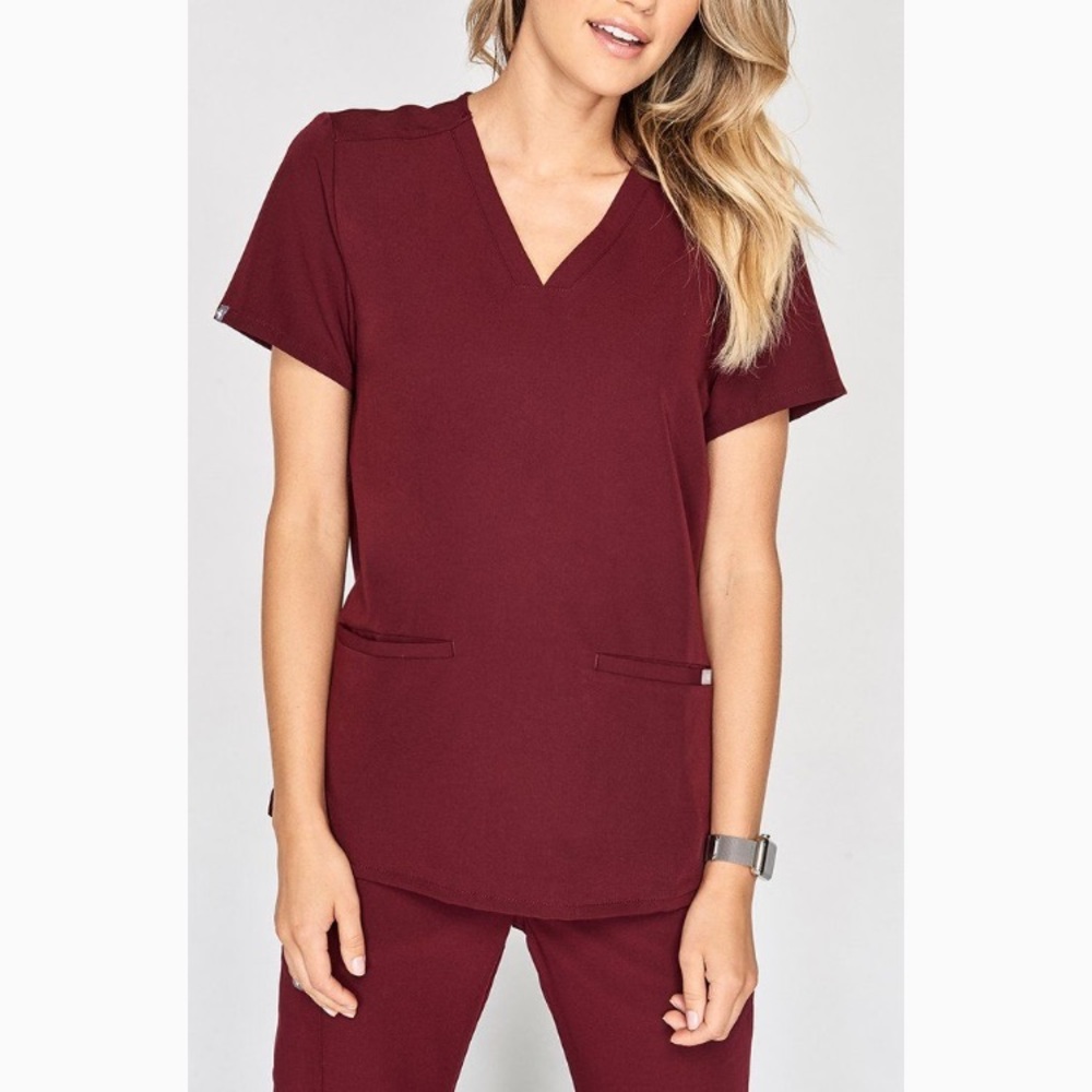 Figs Casma Scrub Top Medium Burgundy 💉💊